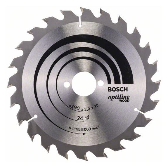 Bosch Pílový kotúč Optiline for Wood 190 x 30 x 2,0mm Z24