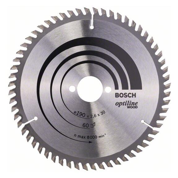 Bosch Pílový kotúč Optiline for Wood 190 x 30 x 2,6mm Z60